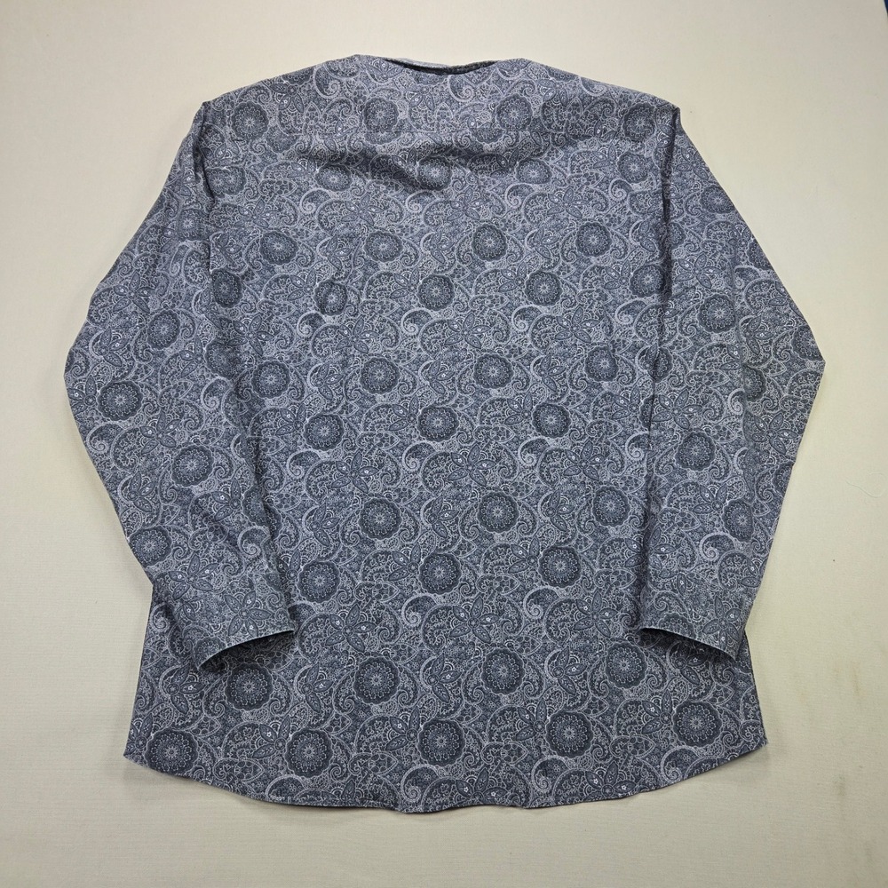 Ben Sherman Button Down Paisley Slim Fit Mandala Print Navy Mens L 16.5 34/35 - Picture 2 of 9